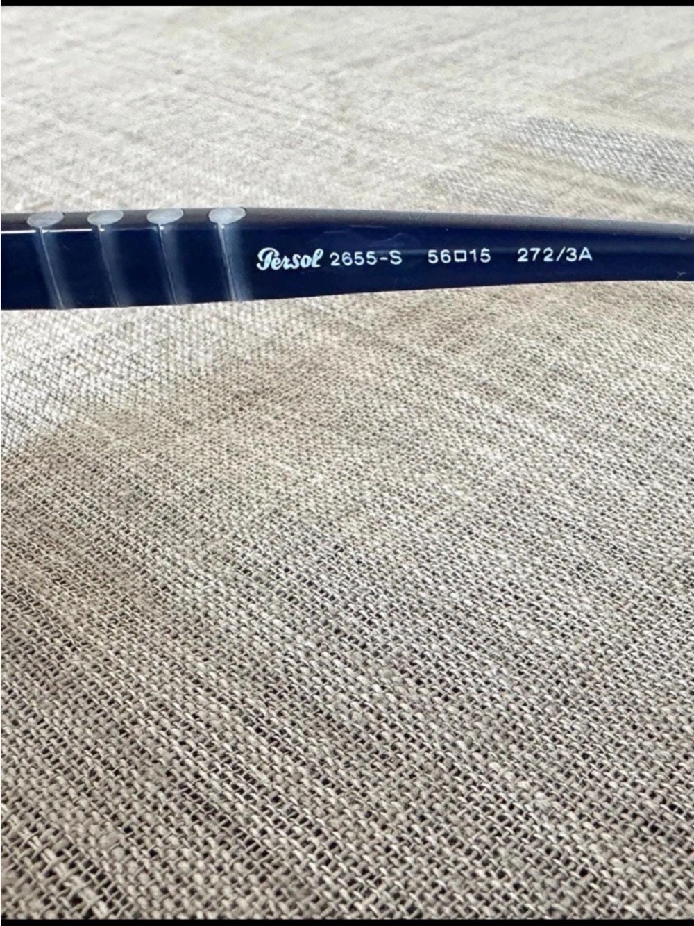 PERSOL SUNGLASSES NWOT Blue Frame Gray Glass Lenses Never Worn 56-15-135 - Picture 3 of 8